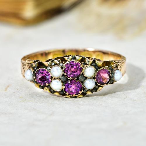 The Antique Victorian 1897 Pink Tourmaline & Seed Pearl Ring (1 of 5) The Antique Victorian 1897 Pink Tourmaline & Seed Pearl Ring (1 of 5)