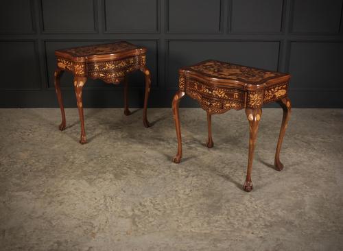 Pair of Dutch Marquetry Inlaid Serpentine Card Tables (1 of 18) Pair of Dutch Marquetry Inlaid Serpentine Card Tables (1 of 18)