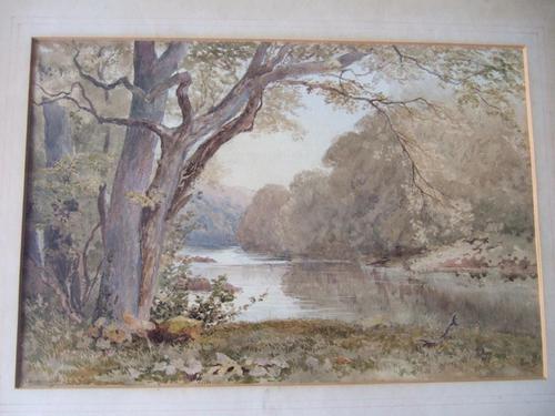 William Eyre Walker RWS: 19th century watercolour of a river landscape (1 of 2)