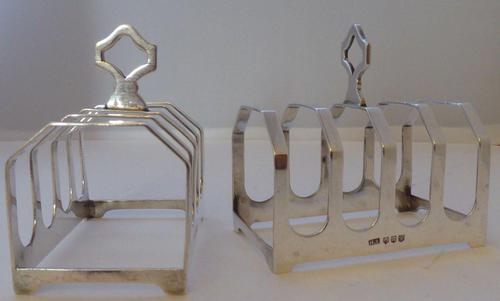 Scottish Pair 1934 Solid Hallmarked Silver Toast Rack Racks Edinburgh (1 of 8)