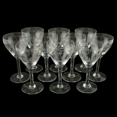 Set of 10 Cut Wine Glasses (1 of 7) Set of 10 Cut Wine Glasses (1 of 7)