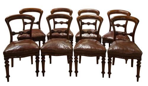 Set of 8 Good Quality Victorian Mahogany Balloon-Back Dining Chairs (1 of 8) Set of 8 Good Quality Victorian Mahogany Balloon-Back Dining Chairs (1 of 8)