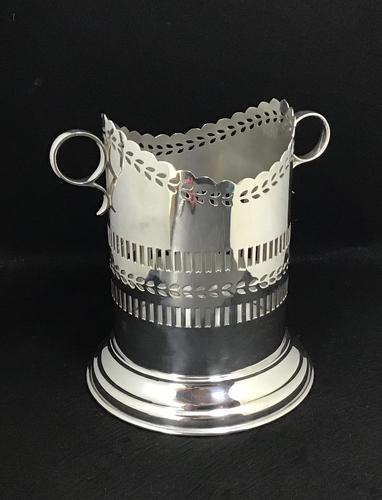 Edwardian Reticulated Silver Plated Two Handle Bottle Holder (1 of 4) Edwardian Reticulated Silver Plated Two Handle Bottle Holder (1 of 4)