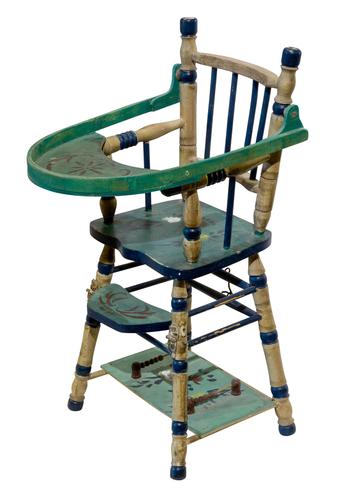 Continental Painted Miniature High Chair (1 of 2) Continental Painted Miniature High Chair (1 of 2)