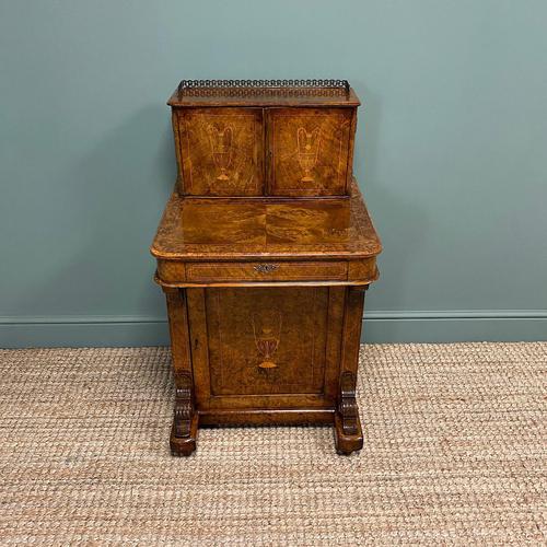 Spectacular Quality Victorian Figured Walnut Antique Davenport (1 of 9)