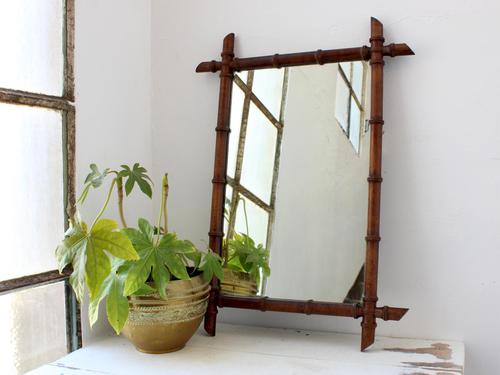 Large Faux Bamboo Wall Mirror (1 of 4)