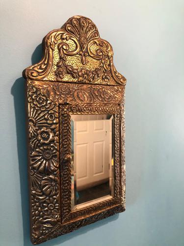 Antique Repousse Detail Cushion Mirror (1 of 10) Antique Repousse Detail Cushion Mirror (1 of 10)