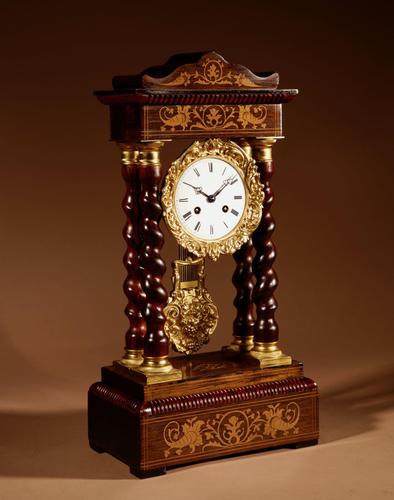 Original Antique Inlaid French Portico Clock c.1870 (1 of 8) Original Antique Inlaid French Portico Clock c.1870 (1 of 8)
