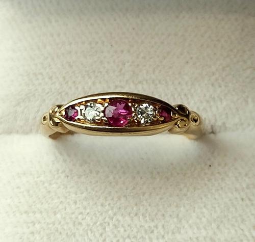 Pretty Victorian 18ct Gold Ruby Diamond Rubover (1 of 11)