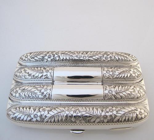 Outstanding Quality Victorian Silver Cigar Case Joseph Gloster Birmingham 1901 (1 of 9)