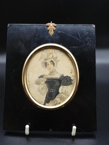 Regency Period Miniature on Paper of a Young Lady (1 of 3) Regency Period Miniature on Paper of a Young Lady (1 of 3)