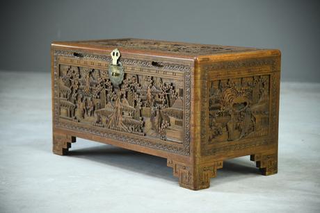 Chinese Carved Camphor Chest (1 of 8)