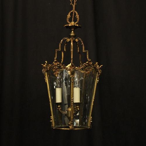 French Gilded Bronze Antique Hall Lantern (1 of 10) French Gilded Bronze Antique Hall Lantern (1 of 10)