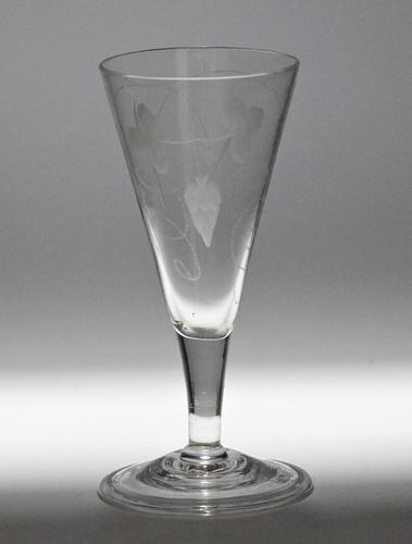 Georgian hop & barley engraved plain stem ale glass (1 of 4) Georgian hop & barley engraved plain stem ale glass (1 of 4)