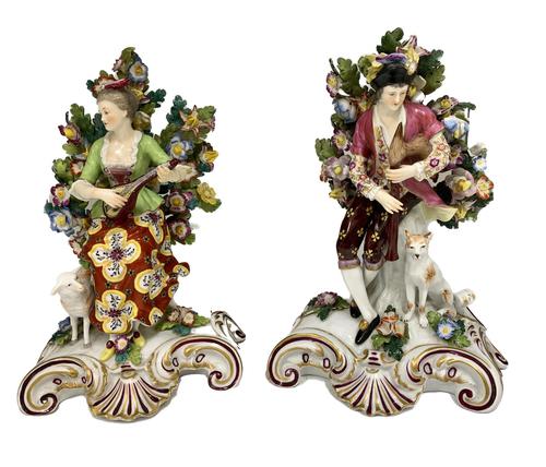 Antique Pair of Samson Porcelain Figural Groups c.1870 (1 of 10)