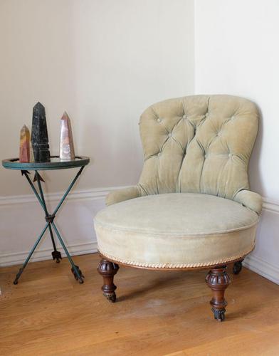 Late 19th Century Button Back Nursing Chair (1 of 10)