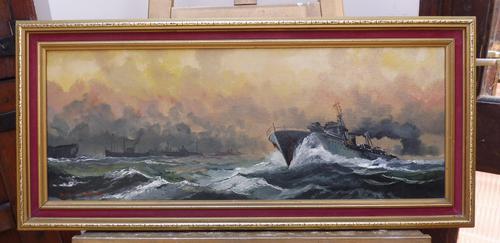 Oil on Board Battle on the Ocean Wave Listed Artist Dion Pears (1 of 12) Oil on Board Battle on the Ocean Wave Listed Artist Dion Pears (1 of 12)