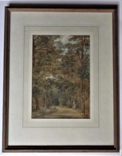 Mary Smirke - Girls on a Woodland Path, Watercolour, Framed (1 of 8)