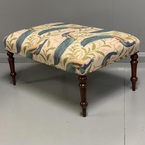 Regency Centre Footstool newly upholstered (1 of 4)