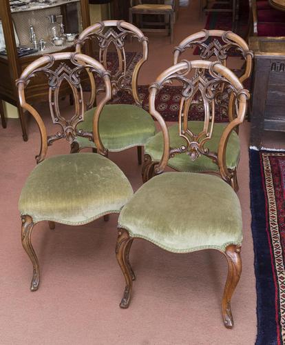 4 Very Pretty Walnut Dining Chairs (1 of 4)