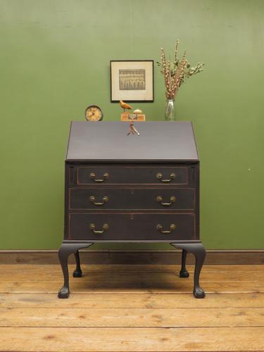 Vintage 1930s Black Writing Bureau Desk with Presentation Plaque, Lockable (1 of 22) Vintage 1930s Black Writing Bureau Desk with Presentation Plaque, Lockable (1 of 22)