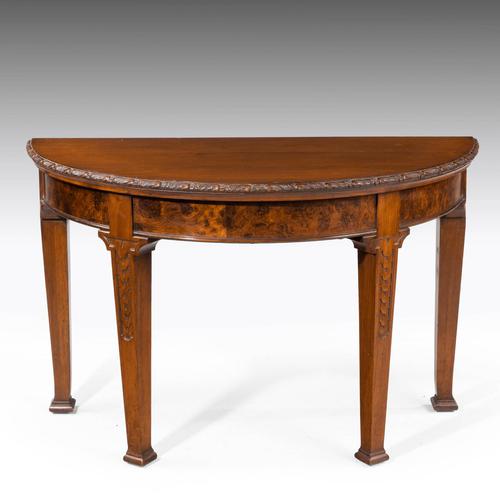 Strongly Designed Early 19th Century Mahogany & Burr Demilune Table (1 of 6) Strongly Designed Early 19th Century Mahogany & Burr Demilune Table (1 of 6)