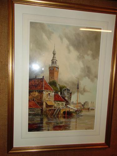 Watercolour Continental Scene by L. Staaten (1 of 5)