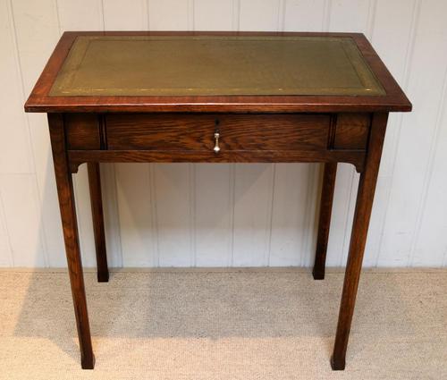 Small Proportioned Edwardian Oak Writing Desk (1 of 10)