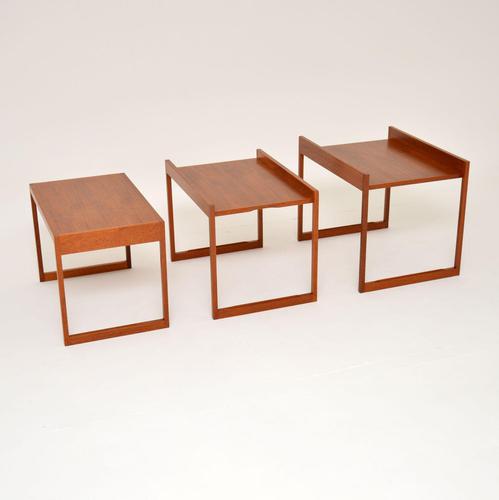 Danish Teak Stacking Nest of Tables by Illum Wikkelso (1 of 14)