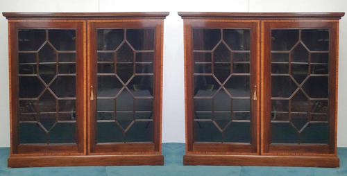 Pair of Edwardian Inlaid Mahogany Floor Bookcases (1 of 4) Pair of Edwardian Inlaid Mahogany Floor Bookcases (1 of 4)