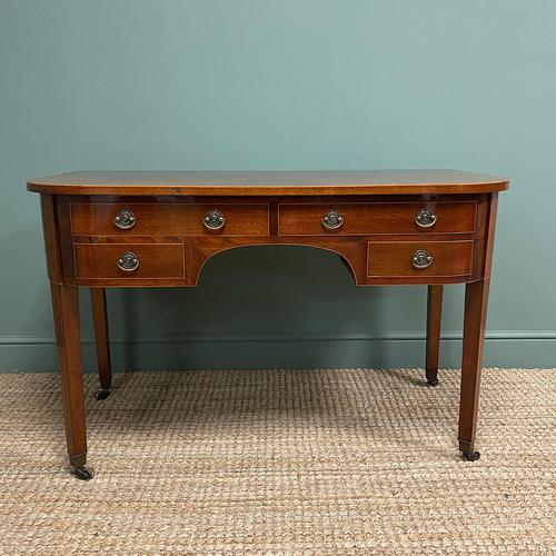 Stunning Victorian Mahogany Bow Fronted Antique Writing Table (1 of 7)