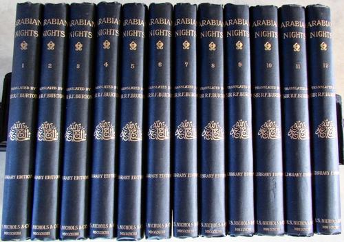 1894 Arabian Nights by Sir Richard Burton Library Edition 12 Volumes Gilt Bindings (1 of 5)