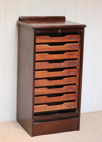 Mahogany Tambour Front Filing Cabinet (1 of 10)