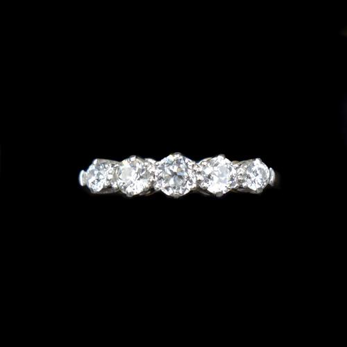 Antique Old Cut Diamond Five Stone 18ct 18K Yellow Gold and Platinum Ring (1 of 10) Antique Old Cut Diamond Five Stone 18ct 18K Yellow Gold and Platinum Ring (1 of 10)