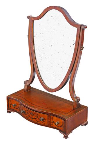 Georgian C1820 satinwood dressing table swing mirror (1 of 7)