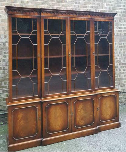 Georgian Design Reprodux Bevan Funnell Mahogany Breakfront Library Bookcase (1 of 1)