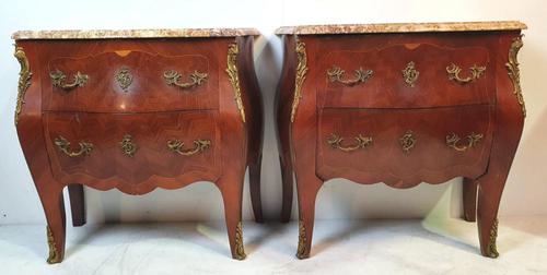 19th Century Pair of Inlaid Kingwood Marble Top Chests (1 of 7) 19th Century Pair of Inlaid Kingwood Marble Top Chests (1 of 7)