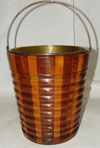 Dutch Stripy Mahogany & Boxwood Bucket (1 of 5)