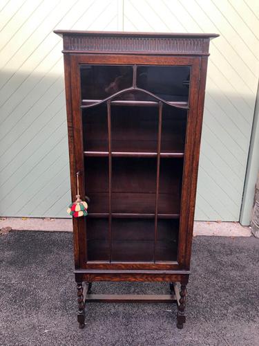 Antique Oak Glazed Barley Twist Bookcase (1 of 10)