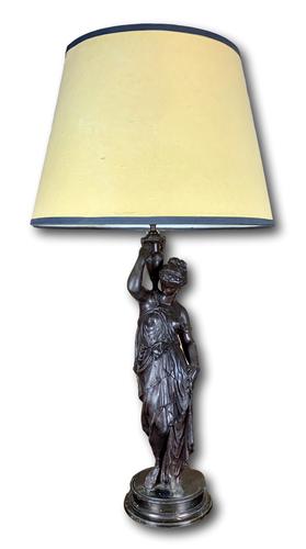 Super Quality 19th Century Lamp Featuring a Maiden (1 of 6)