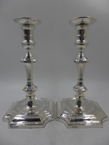 Antique Pair of Large Silver Candlesticks Sheffield 1904 (1 of 7)