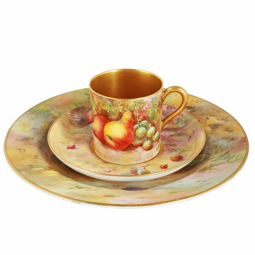 Royal Worcester Fruit Cup Saucer & Plate (1 of 9) Royal Worcester Fruit Cup Saucer & Plate (1 of 9)