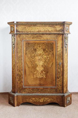 English Burr Walnut Cabinet with Marquetry Detail (1 of 9)