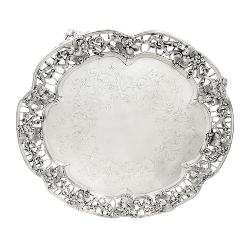 Antique Victorian Silver Plated 13" Tray / Salver c.1890 (1 of 9)