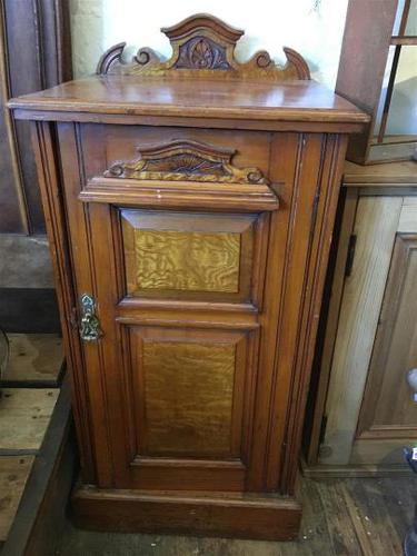 Antique Edwardian Satinwood Bedside Table Night Stand (1 of 7)