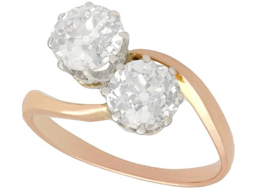 1.57ct Diamond & 18ct Rose Gold Twist Ring - Antique c.1910 (1 of 9) 1.57ct Diamond & 18ct Rose Gold Twist Ring - Antique c.1910 (1 of 9)