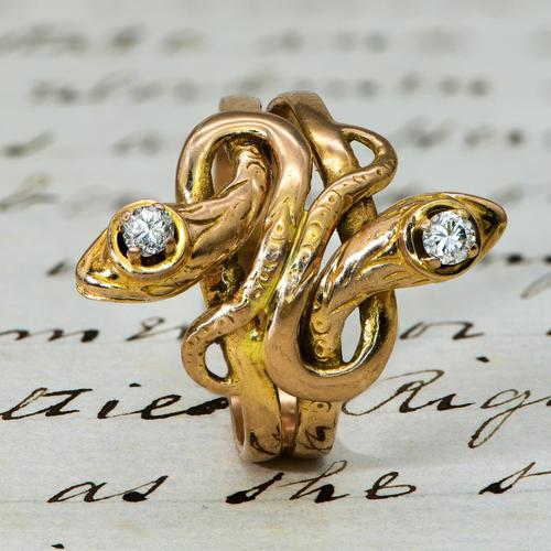 The Antique Late Victorian Diamond Crowned Snake Ring (1 of 5) The Antique Late Victorian Diamond Crowned Snake Ring (1 of 5)