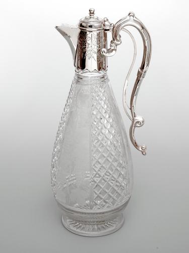 Silver Plated Claret Jug with a Spring Action Operated Hinged Lid (1 of 4)