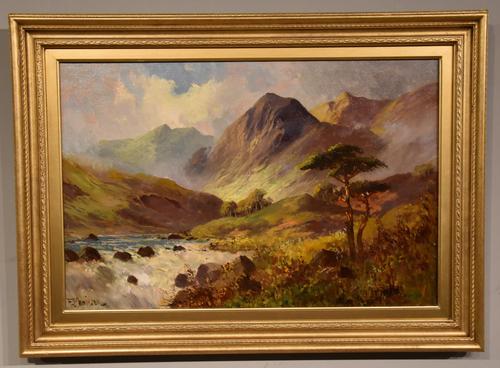 Oil Painting by Francis E. Jamieson - Brora Falls, Sutherland (1 of 5) Oil Painting by Francis E. Jamieson - Brora Falls, Sutherland (1 of 5)