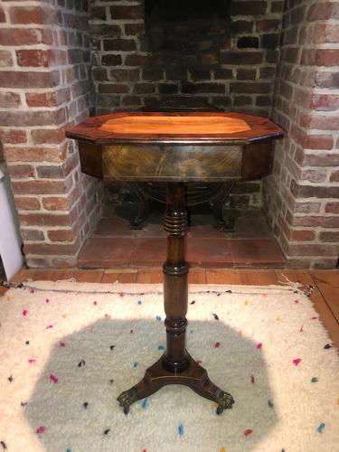 Octagonal Regency Inlaid Lamp Table (1 of 5)